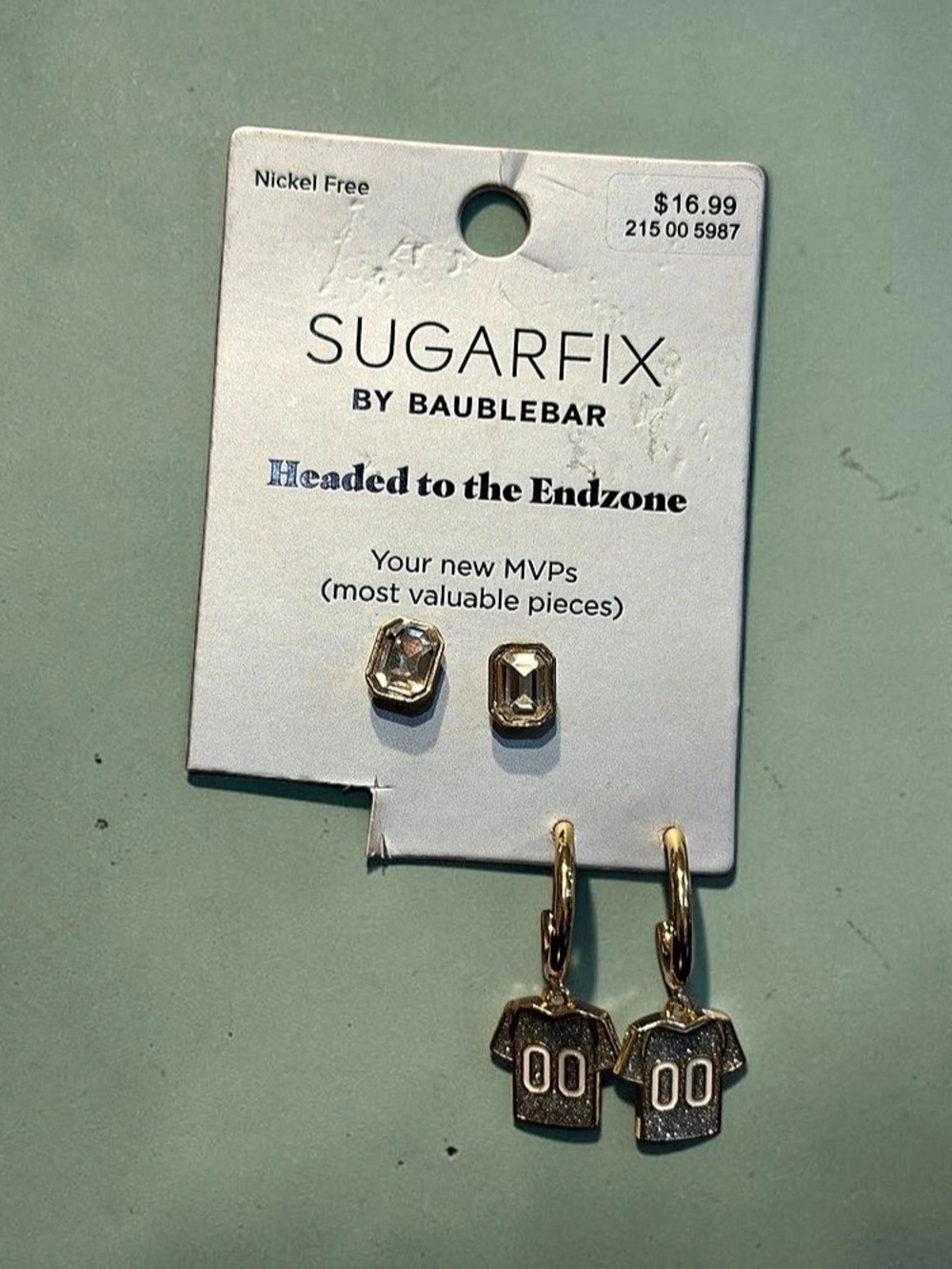 Sugarfix by BaubleBar Headed to the Endzone Earring Set Earrings NWT Set of 2